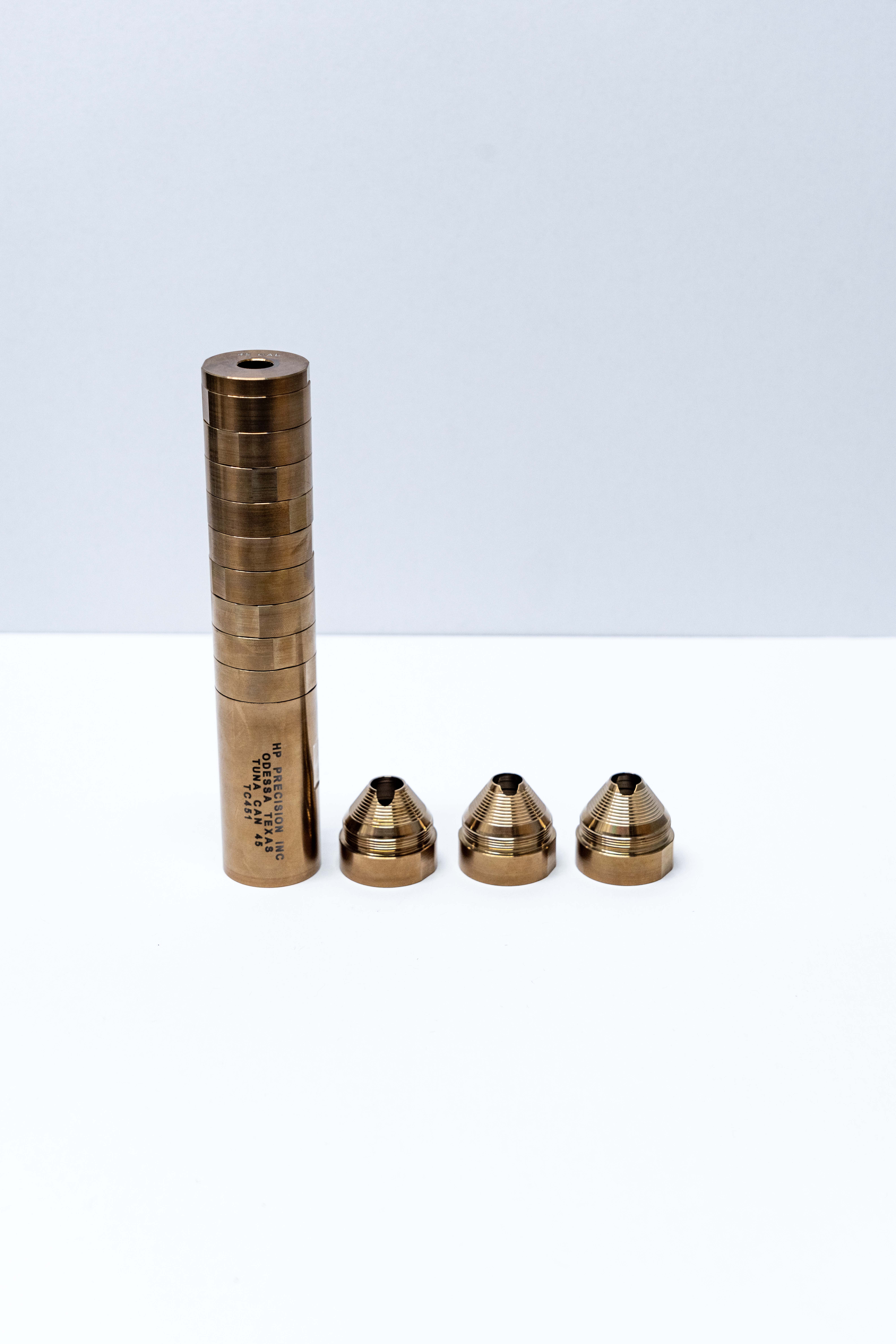 Tuna Cans .46 Cal - L - Multi-Caliber Stainless Steel Silencer - (9-Baffle)